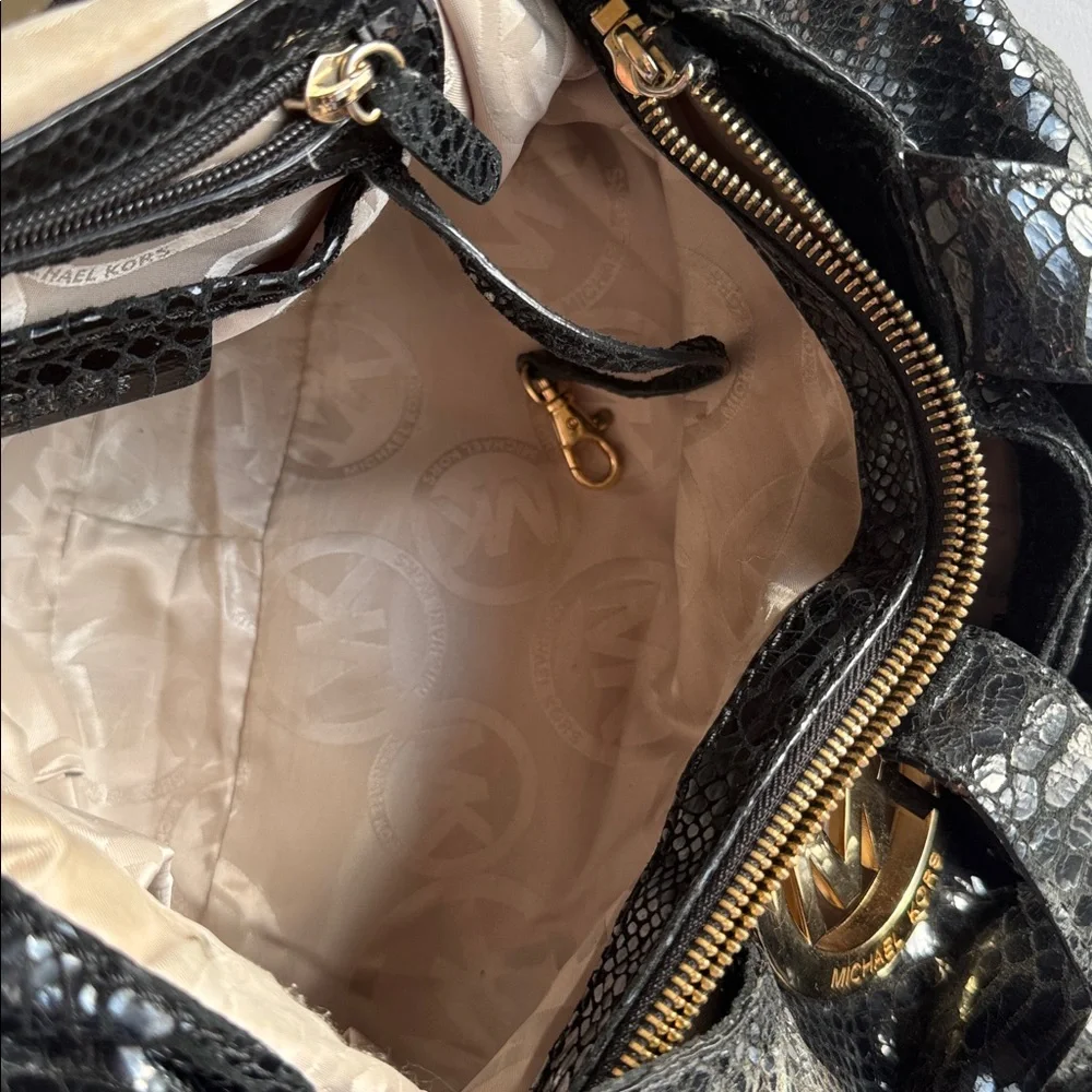 Michael Kors Black Python Handbag - Picture 7 of 11